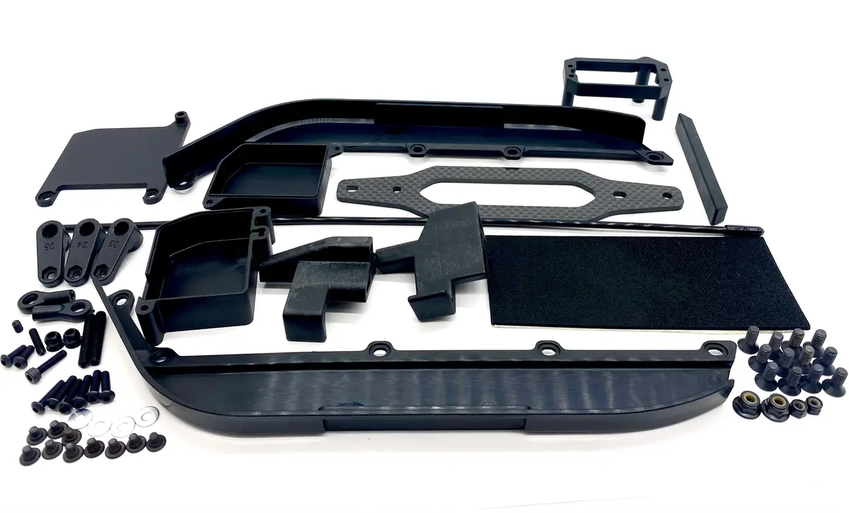 Hb Racing E8 Ws - Side Mud Guards, Radio Tray, Btty Strap & Holder, Antenna D819 204855 1