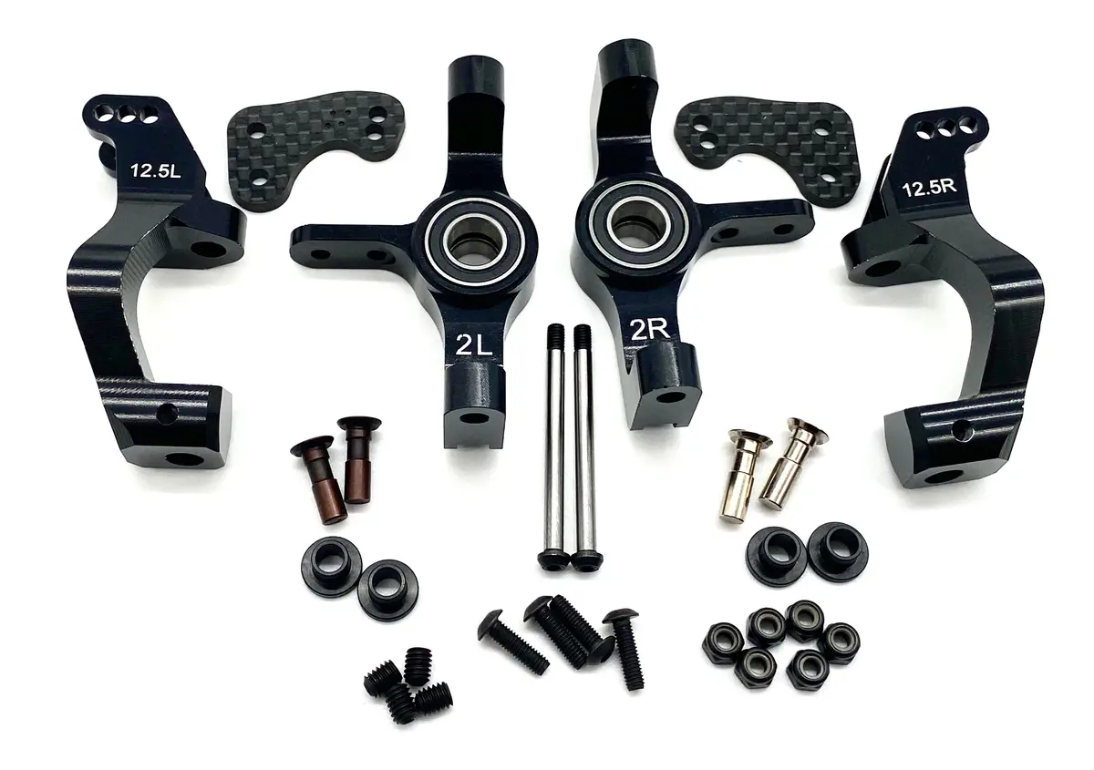 Hb Racing E8tevo3 - Front Hubs Caster Blocks V4 Steering Pins D8t Truggy 204576 1