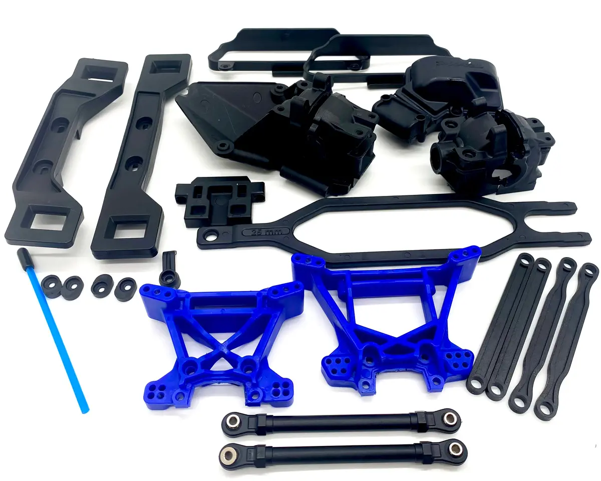 Fits Slash 4X4 Bl-2S - Blue Shock Towers (Bulkhead Skid Receiver Box Traxxas 68154-4 1