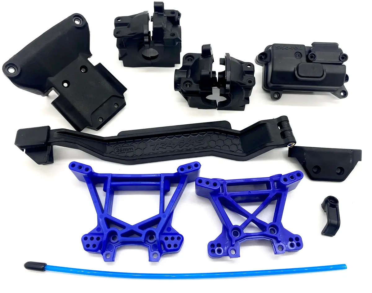 Fits Rustler 4X4 Bl-2S Blue Shock Towers (Bulkhead Skid Receiver Box Traxxas 67164-4 1
