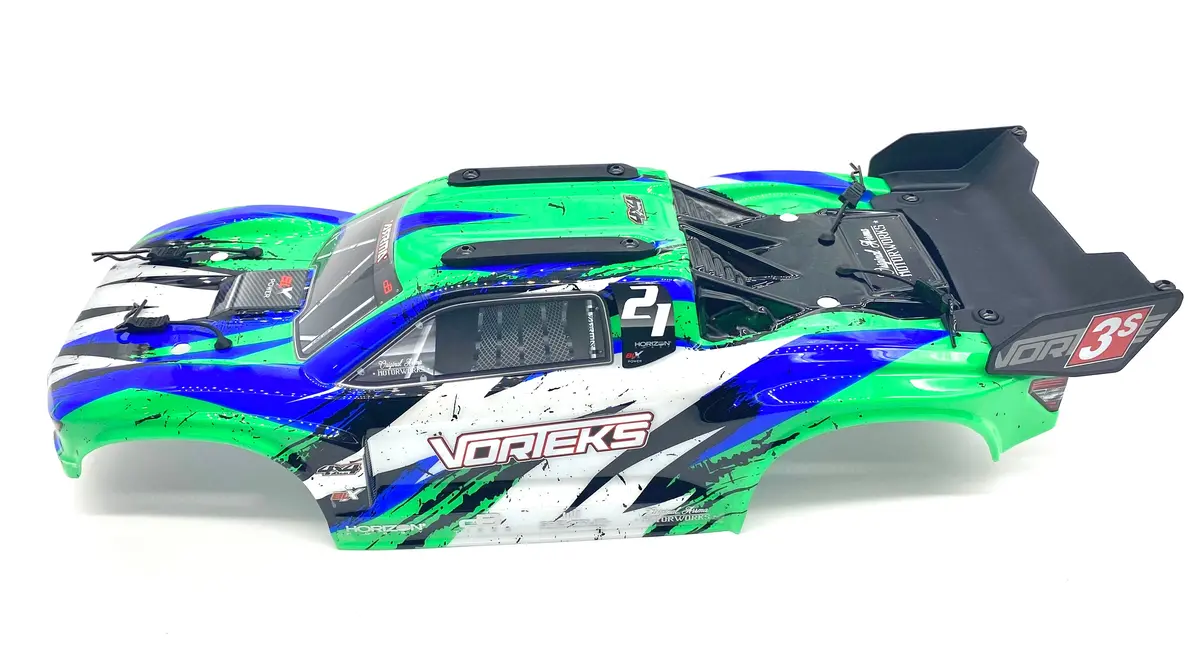 Arrma Vorteks 4X4 3S Blx - Body Shell (Green/Black Painted Decalled Ara4305v3 1
