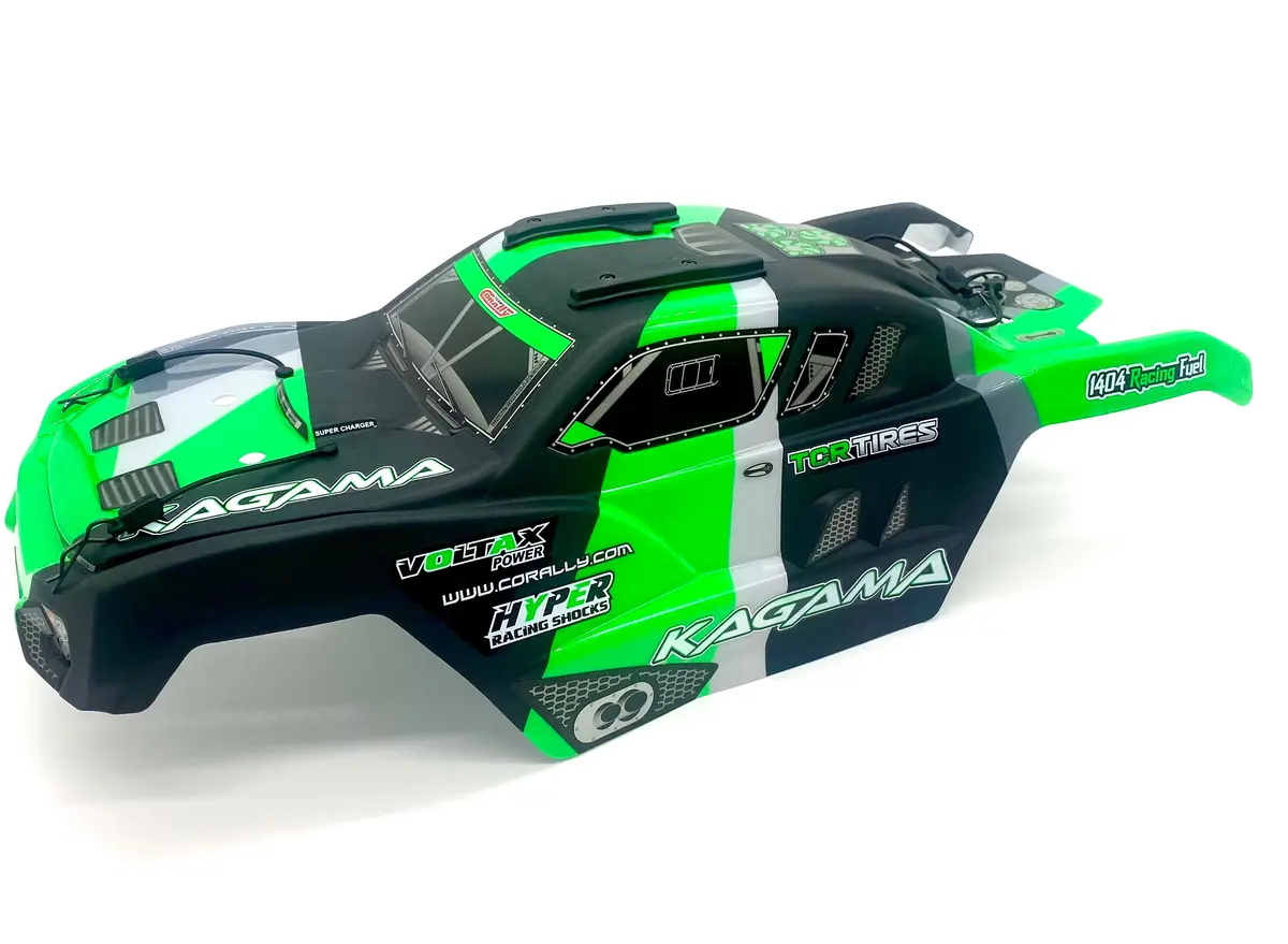 Team Corally Kagama - Body Shell (Green Polycarbonate Cover & Body Pins C-00474 1