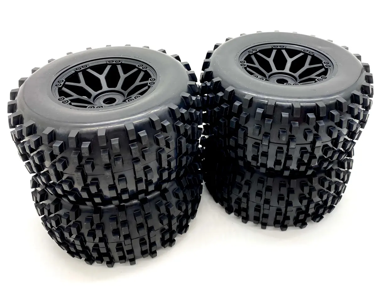 Team Corally Kagama - Tires & Wheels (Off-Road Gripper Tyres Black Rims C-00474 1