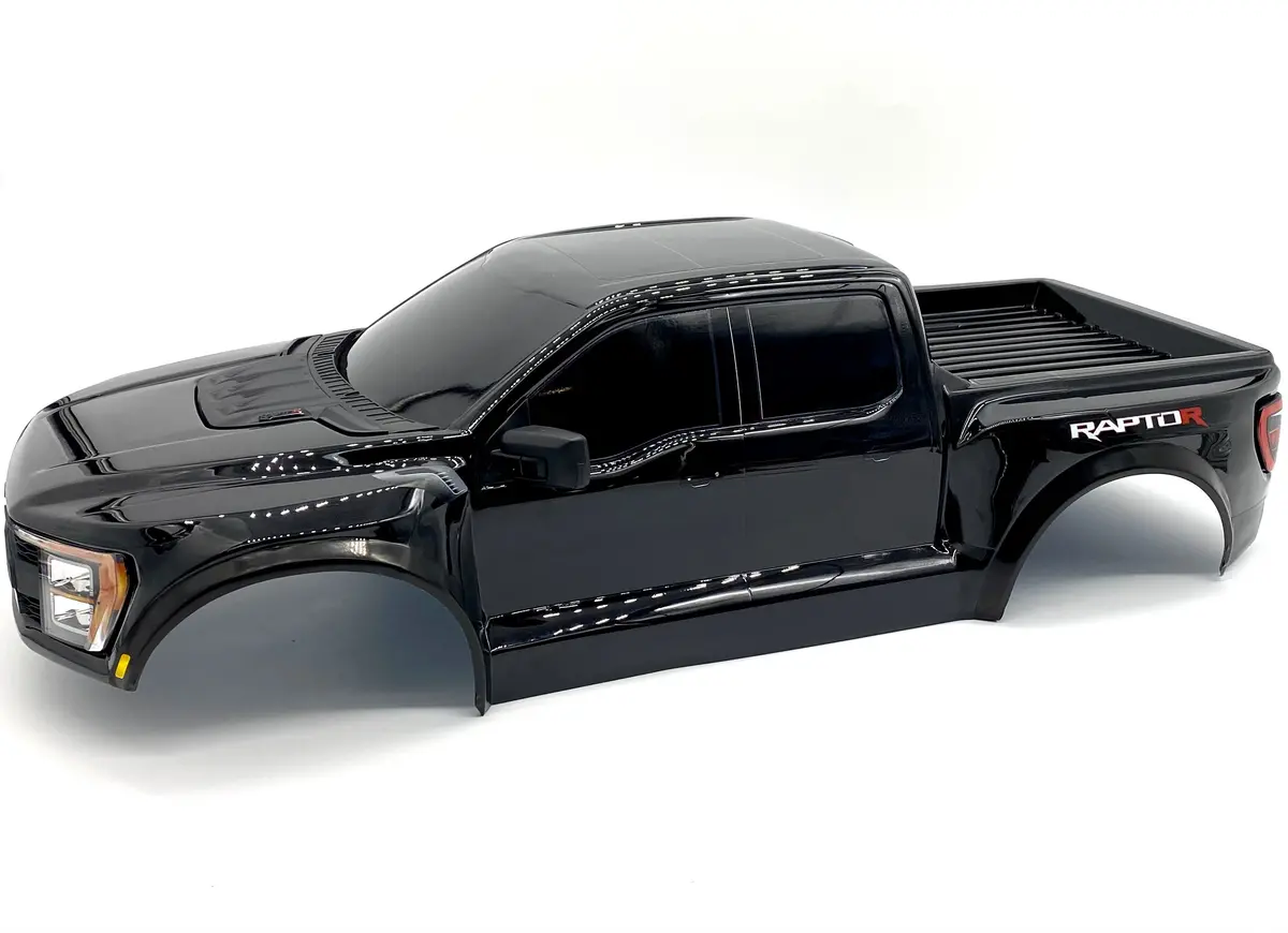 Raptor R Body, Painted  Shell, Black (Cover Trimmed Traxxas 101076-4 1
