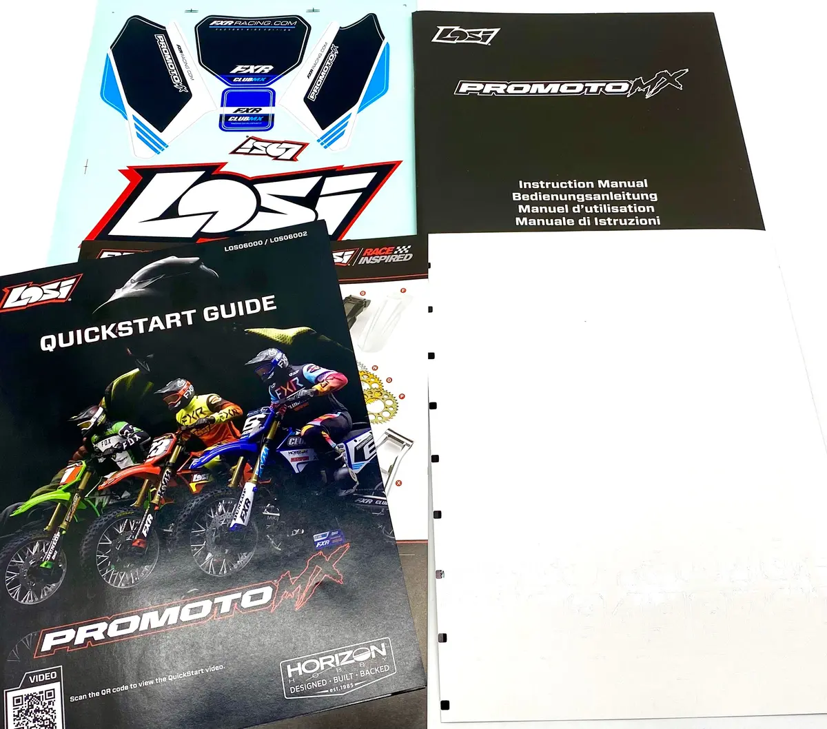Losi Promoto - Manual, Decals & Quick Start Guide (Blue) Los06000 1