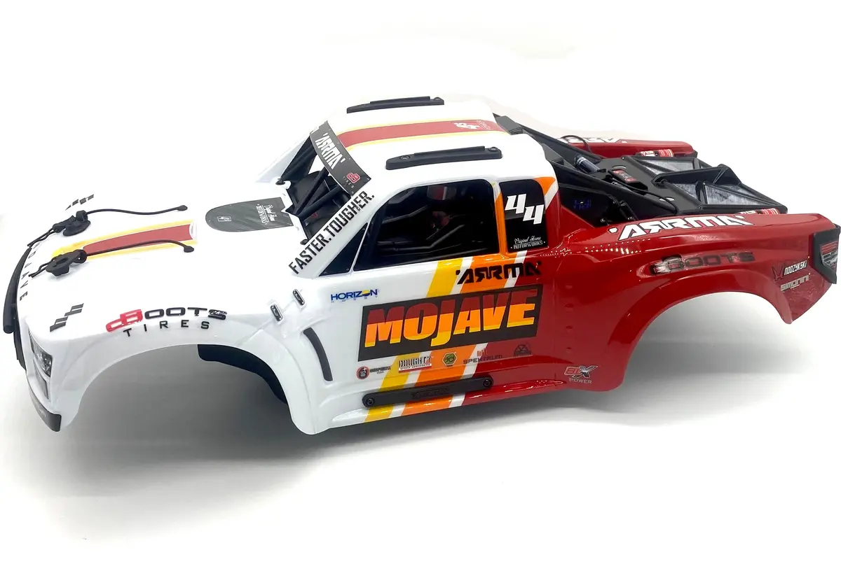 Arrma Mojave 4S 4X4 - Body Shell Red/White W/Interior, Cage And Clips Ara4404 1