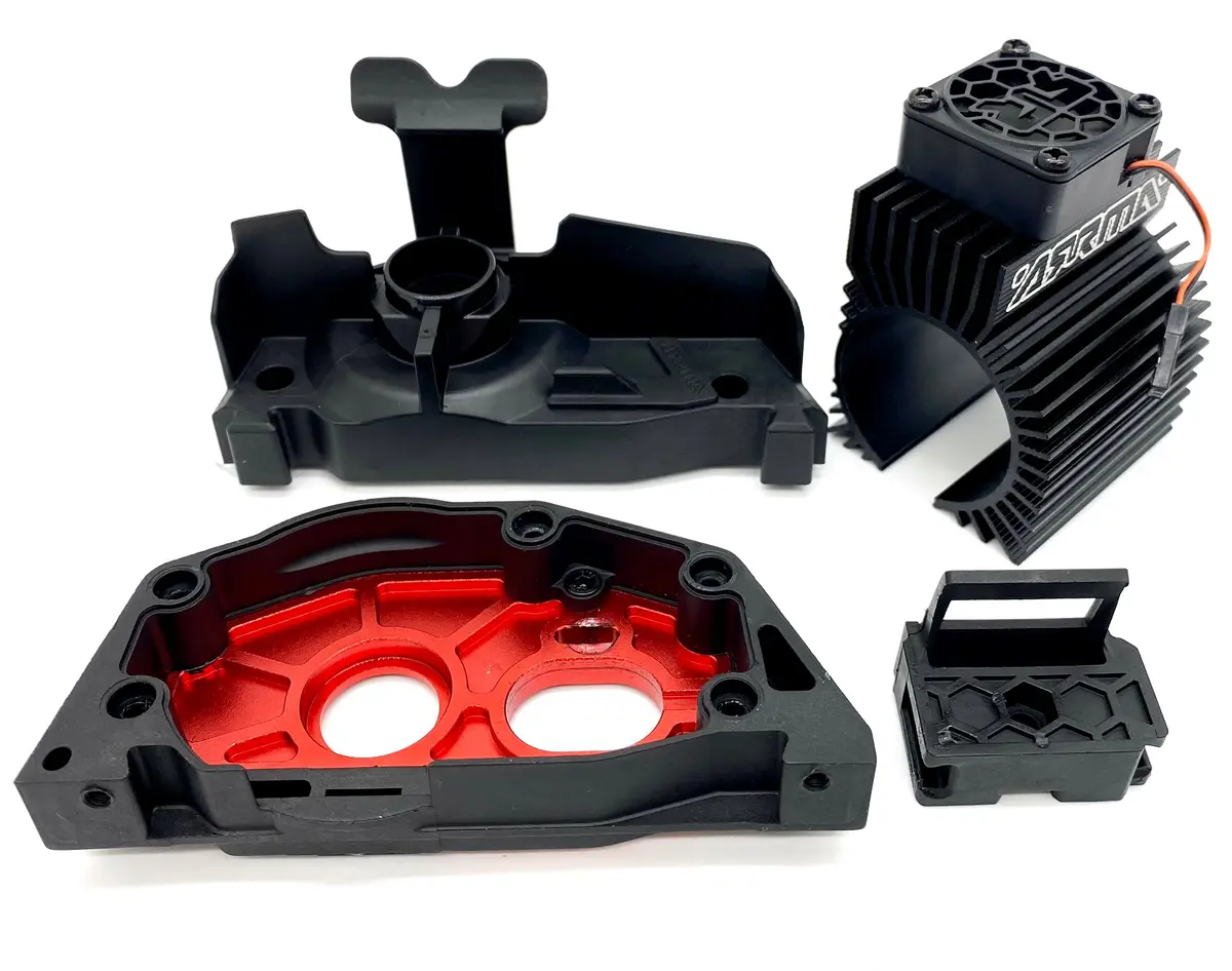 Arrma Mojave 4S 4X4 - Aluminum Motor Mount Set, Heatsink, Fan Ara4404 1
