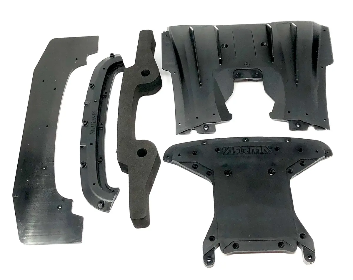 Arrma Felony 6S - Front Bumper Mount Splitter Skid & Diffuser Ara7617v2 1