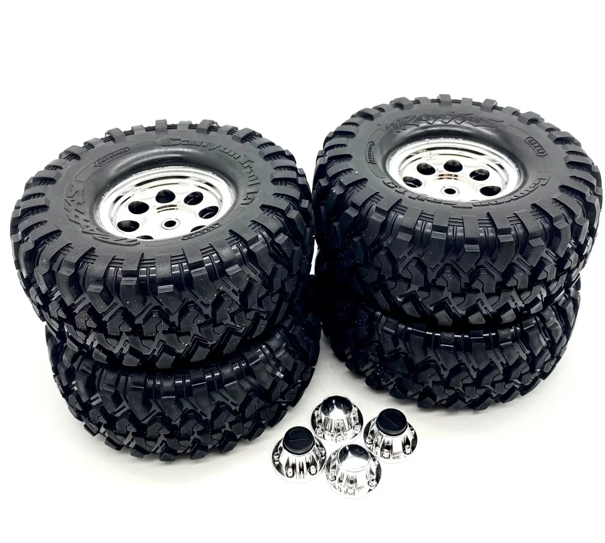 Trx-4 Chevy Blazer - Tires & Wheels (8164 Black 4X4 Caps  1.9" Chrome 82276-4 1
