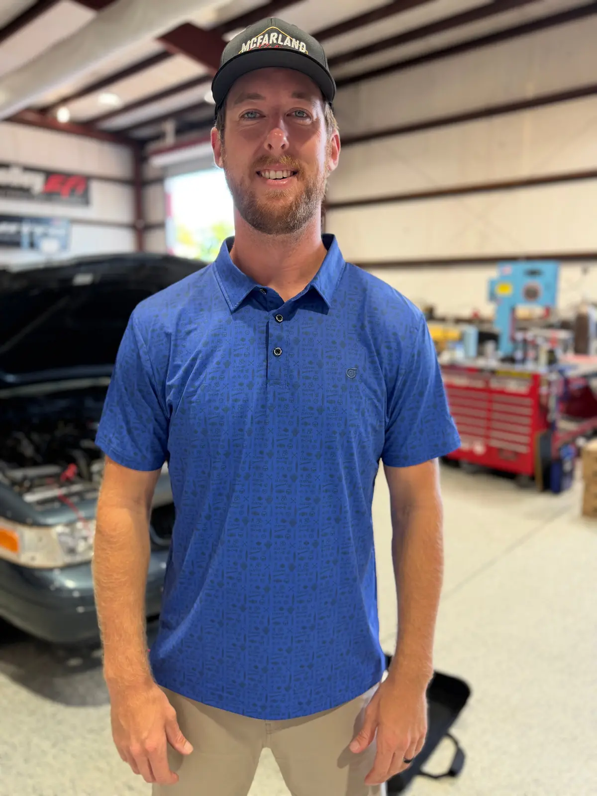 Cleetus Blue Performance Polo 1