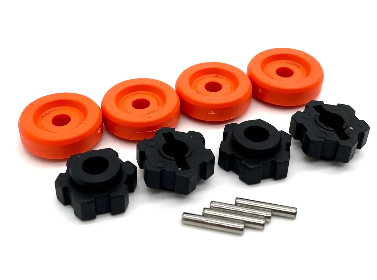 1/10 Wide-Maxx Wheel Hubs, (Orange Washer) 17Mm Splined, Hex Pins 89086-4 1
