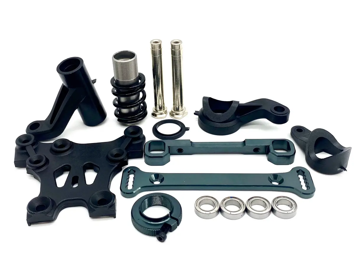 Mbx8r Eco Steering Set (Bell Crank, Servo Saver Upper Ackerman Plate Mugen E2028 1