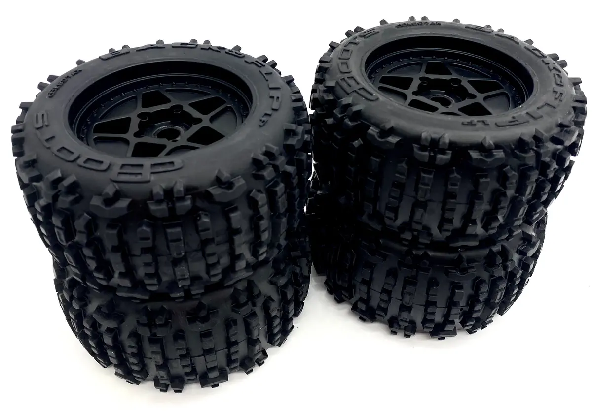 Arrma Outcast 4S 4X4 - Tires & Wheels (Tyres Dboots Backflip Lp Front/Rear Ara4410v2 1
