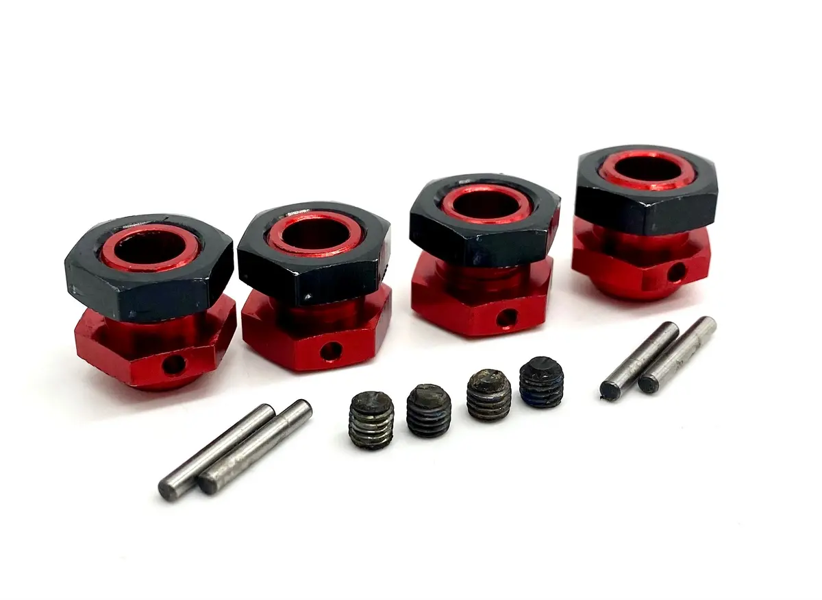 Arrma Limitless V2 6S - 17Mm Hex Hubs (Red Wheel Hexes Black Nuts Pins Ara7116v2 1