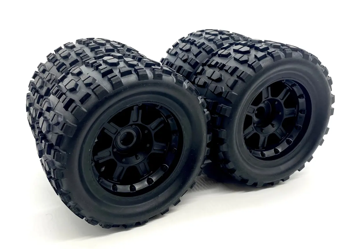 Team Corally Sketer - Tires & Wheels (Off-Road Grabber Tyres Black Rims C-00191 1
