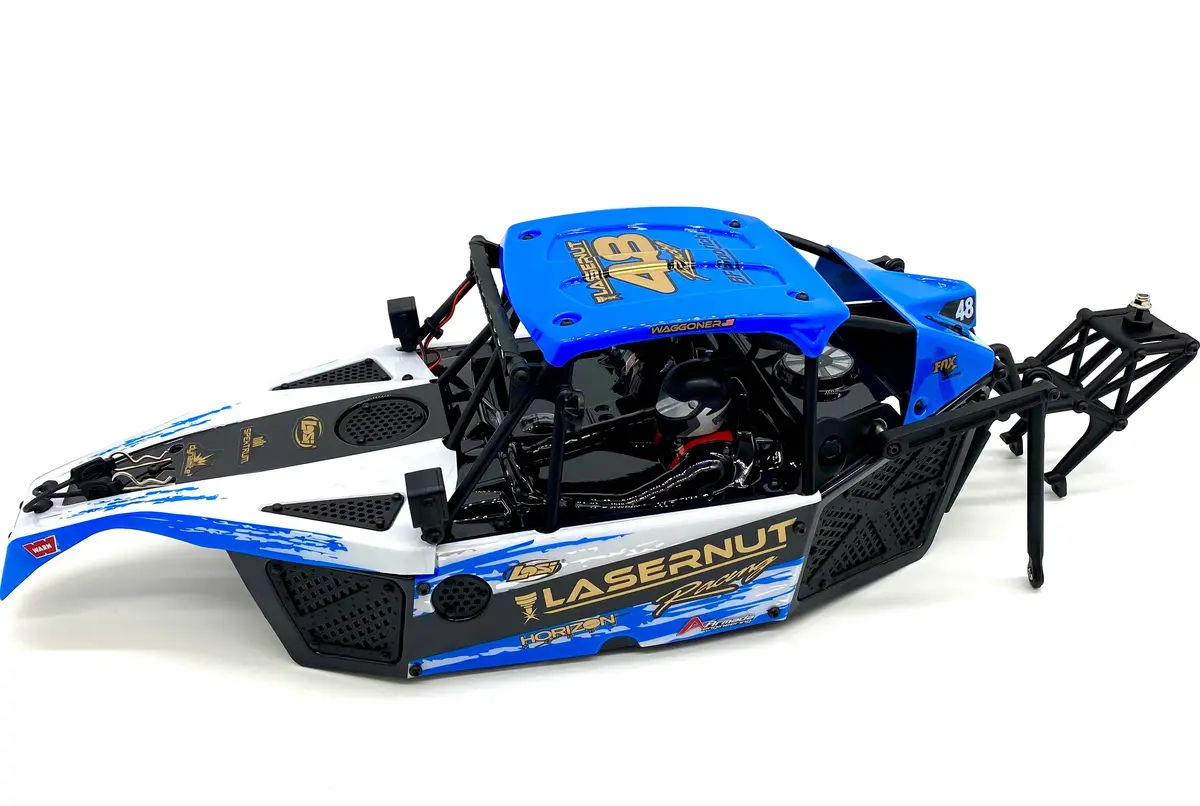 Losi Lasernut U4 - Body (Blue) Tire Rack, Body Set, Cage Buggy Los03028 1