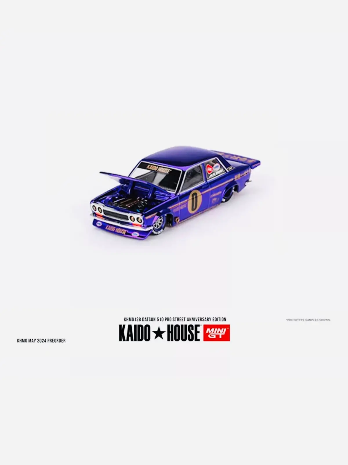 Mini Gt X Kaido House Collab Factory Sealed Purple Chrome Datsun 510 Pro Street 510 Anniversary Edition #138 1