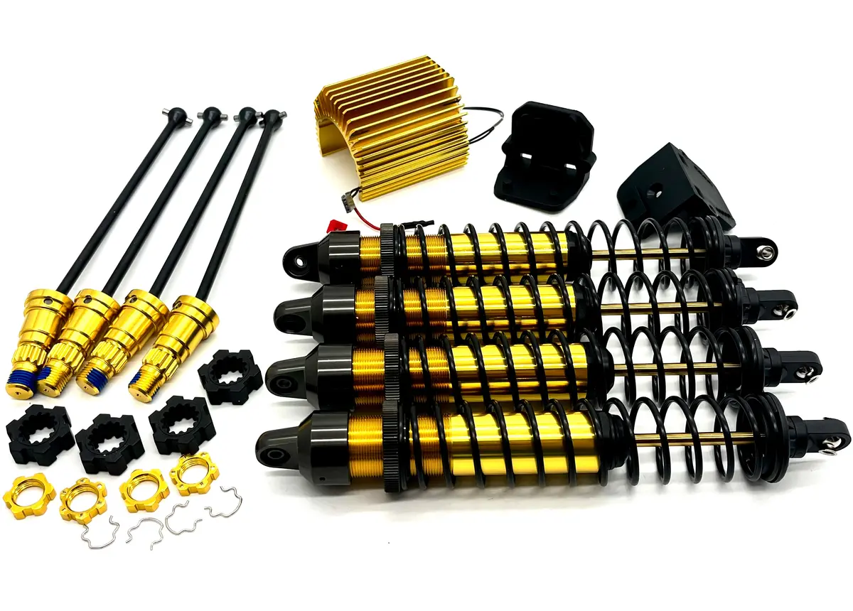 X-Maxx Mt Bigfoot Driveshaft, Shocks, Heat Sink Gold Ed 50Th Traxxas 77097-4 1