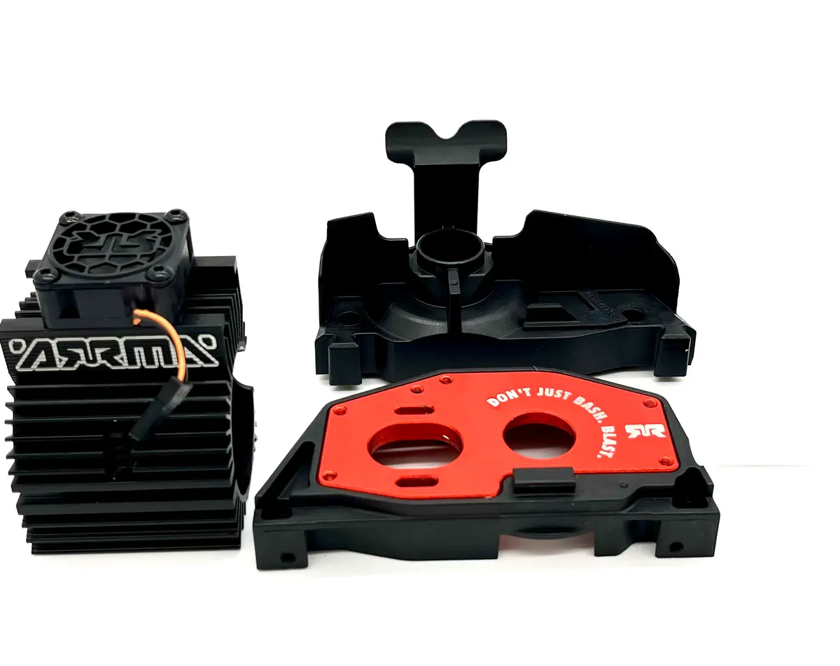 Arrma 4S 4X4 - Aluminum Motor Mount, T3/T4 Heatsink, Fan Ara4408v2 Ara4410v2 1