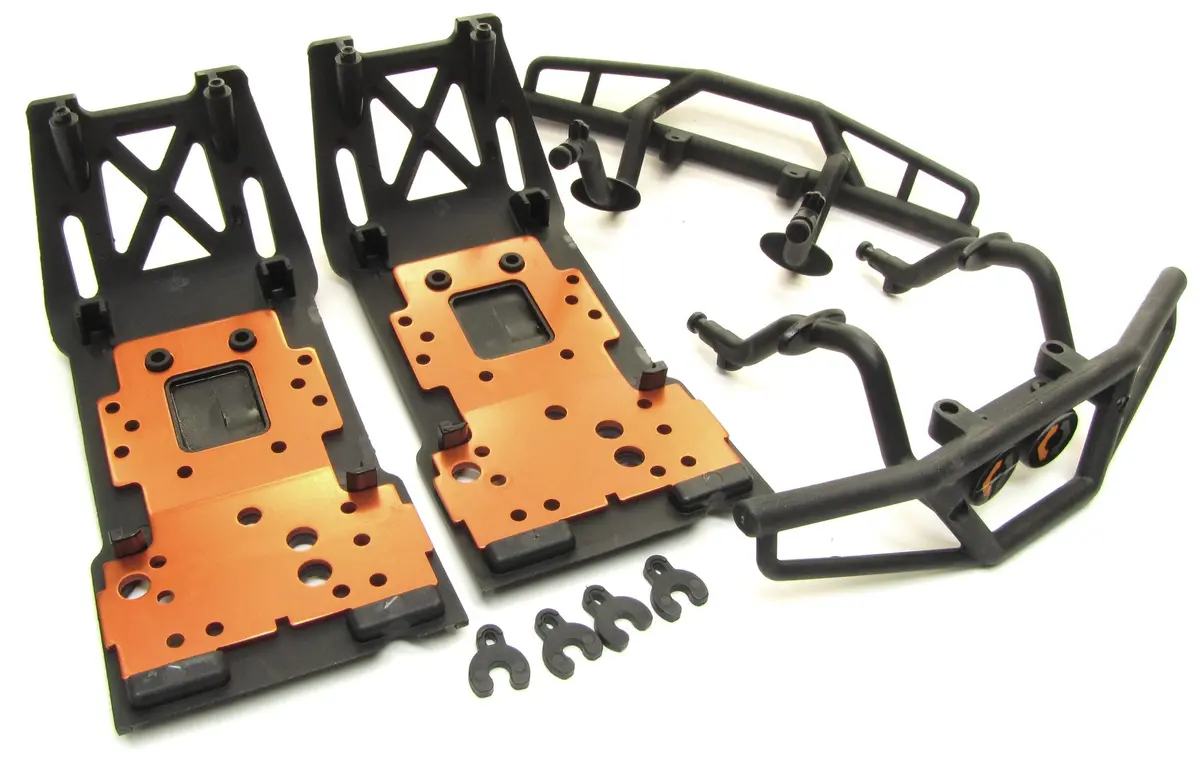 Savage Xl Flux Front/Rear Skid Plates Bumpers Bulkhead Lower Plate 160095 Hpi 1
