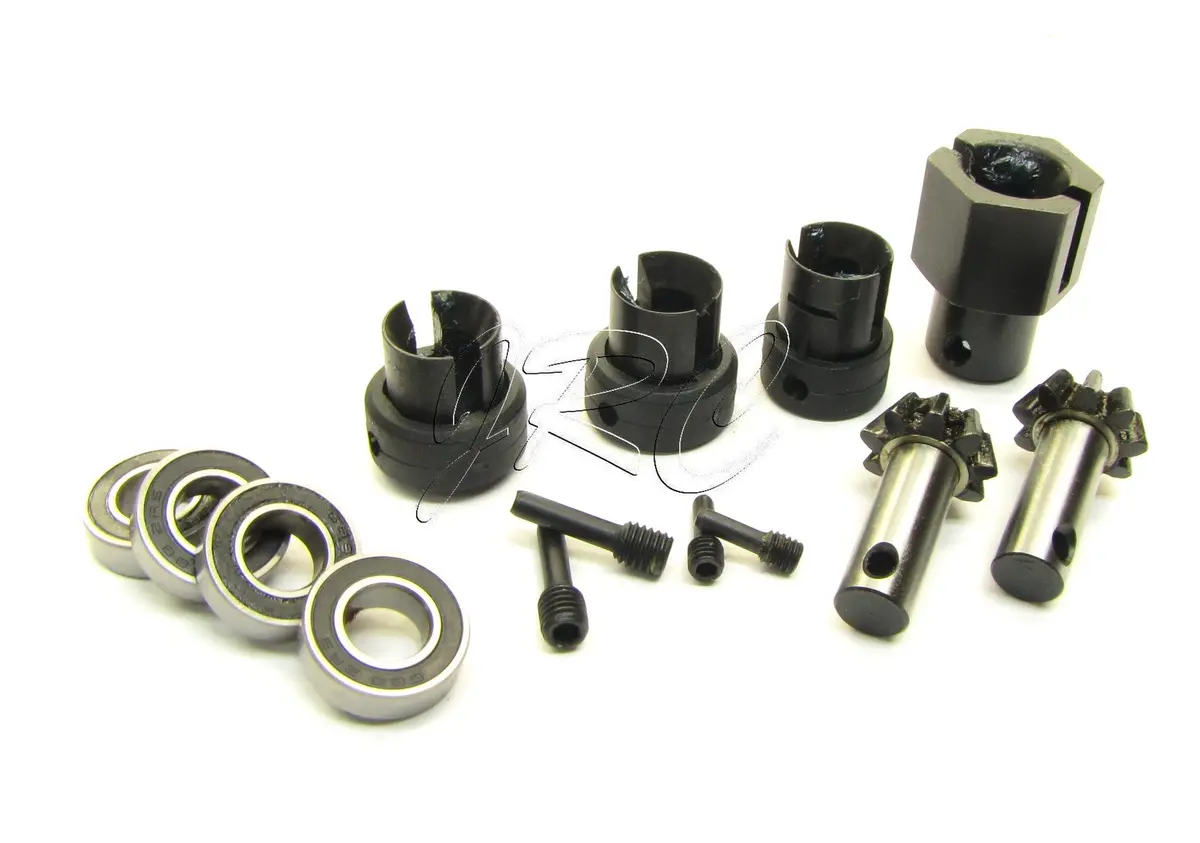 Savage Xl Flux Bevel Gear Set 9T, Machined Drive Cups X & Bearings Hpi 160095 1