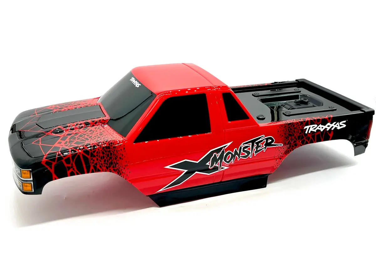 X-Monster Body Red Chevrolet Gmt400 Ck 7697-Red Truck Cover Traxxas 77036-4 1