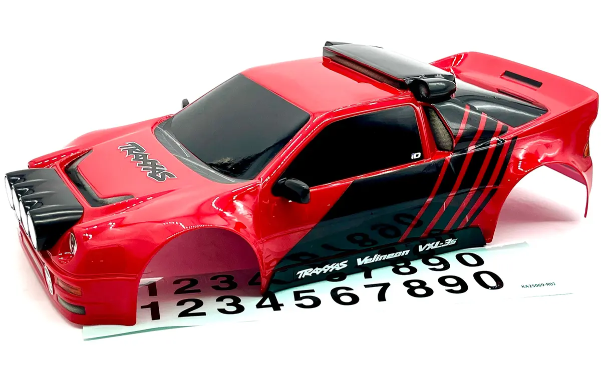 Mini Rally Vxl Body Cover Shell & Lights (Red Painted Traxxas 108046-1 1