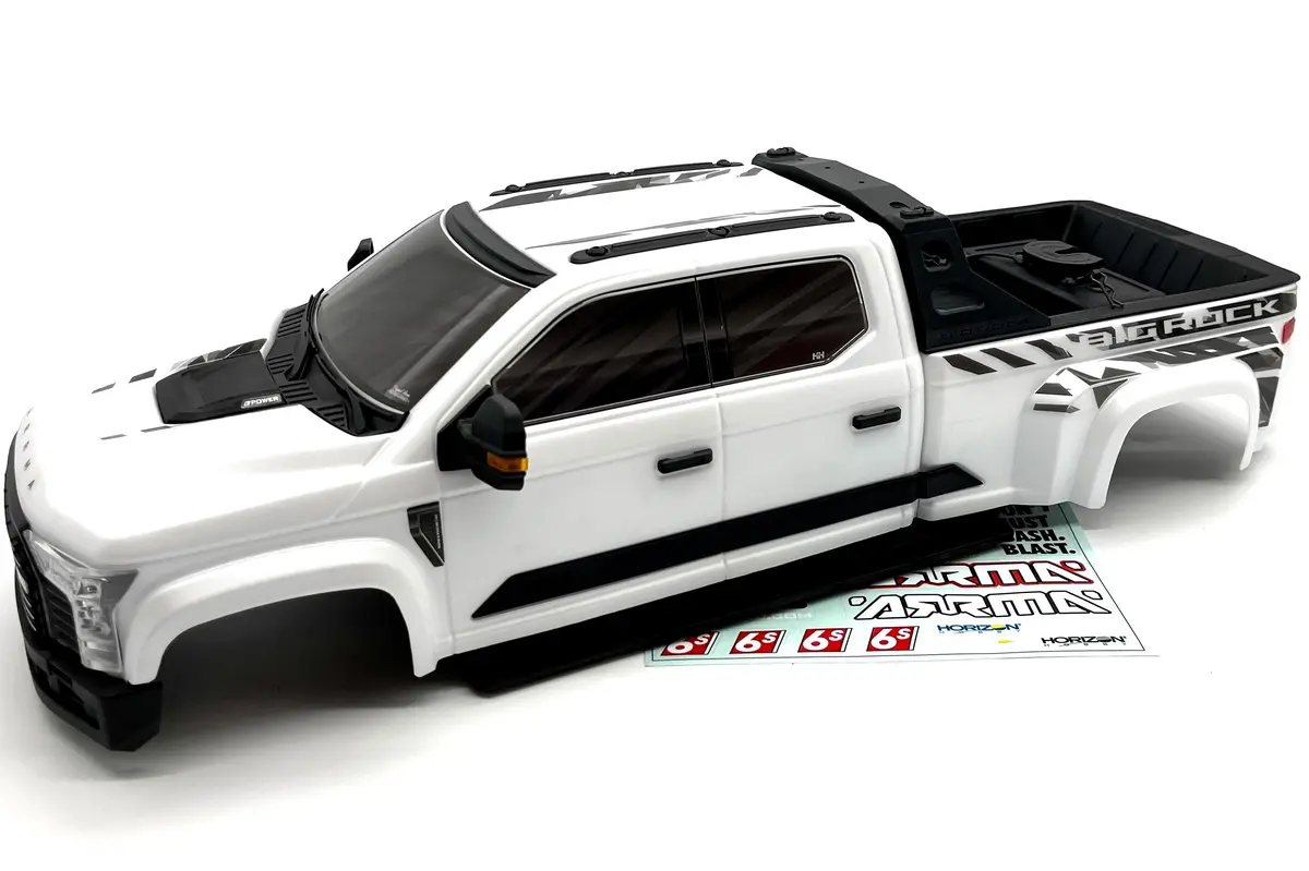 Arrma Big Rock 6S - Body, White, Painted W/Accessories Ara7612 1