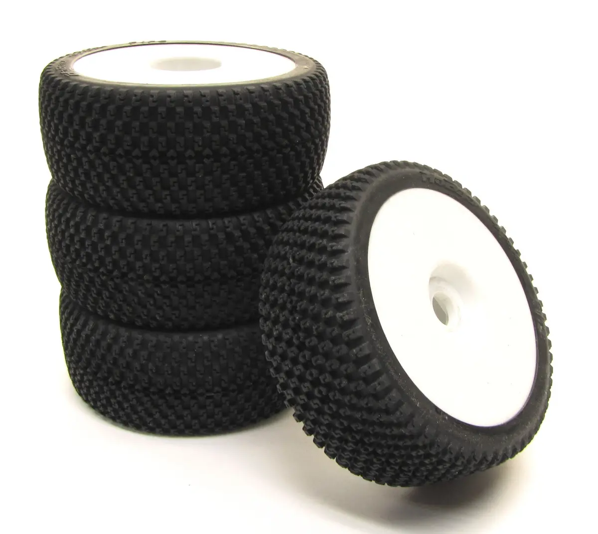Hobao 1/8 Hyper Ss - Tires (Set Of 4 Glued White Wheels Rims Tyres 90029) Hb-Ss-C28 1