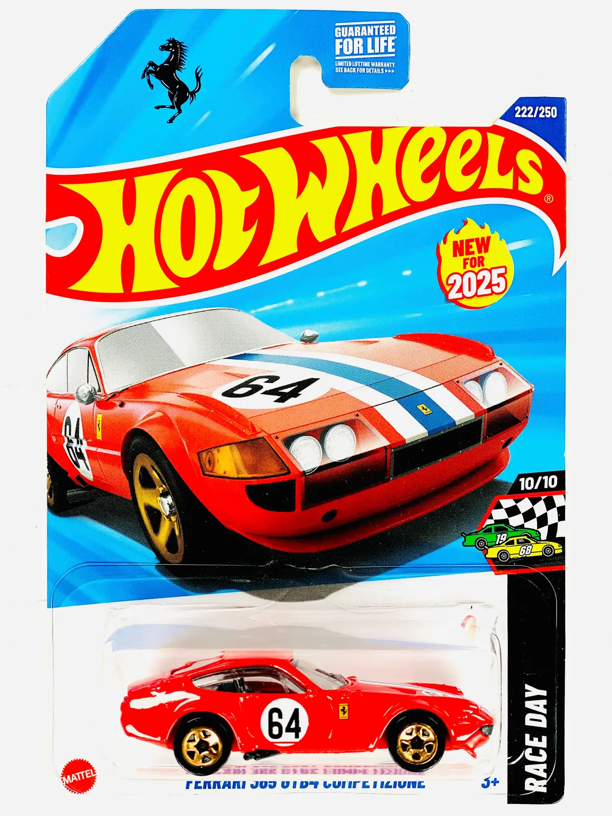 Hot Wheels 2025 Race Day Ferrari 365 Gtb4 Competizione - Damaged Card 1