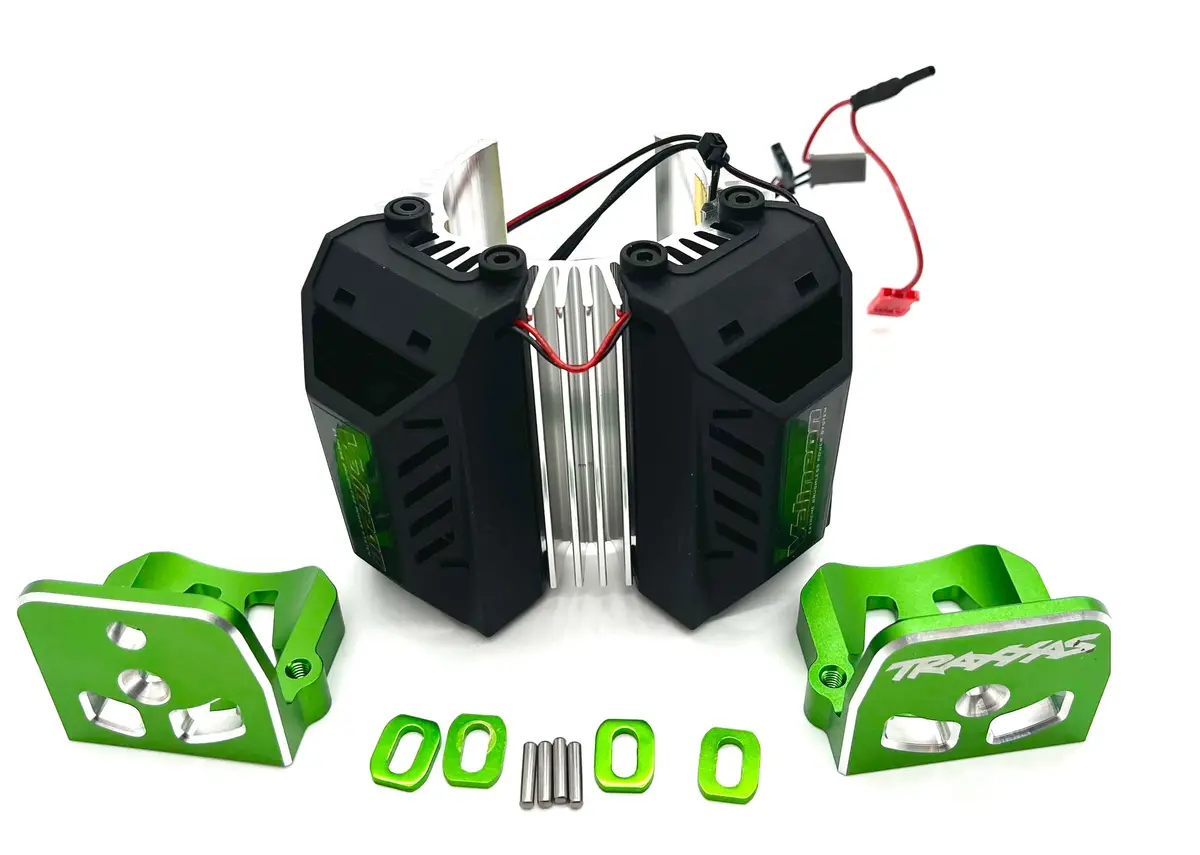 Xrt Ultimate Aluminum Heat Sink, Green Motor Mounts & Coolings Fans Traxxas 78097-4 1