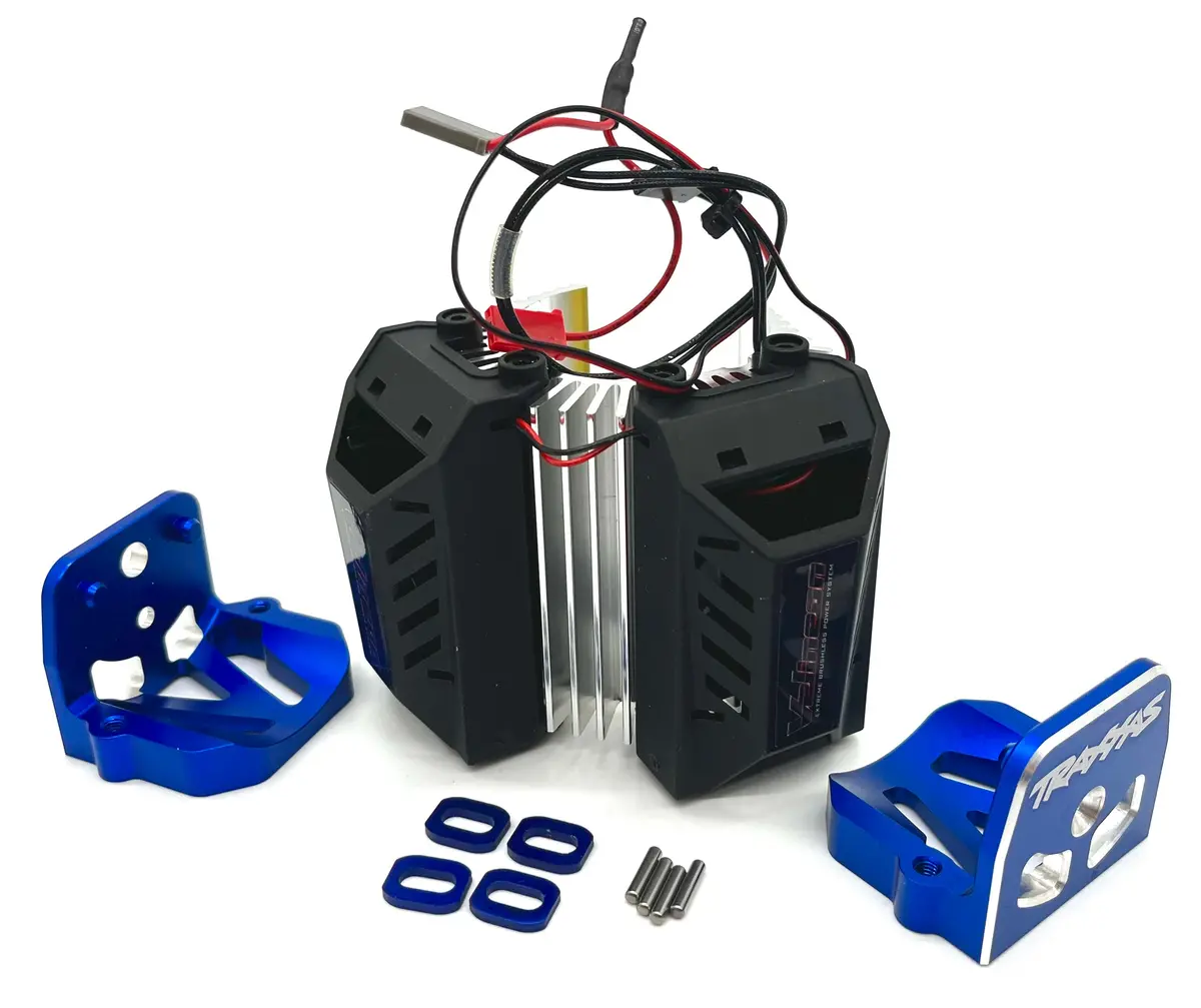 Xrt Ultimate Aluminum Heat Sink, Blue Motor Mounts & Coolings Fans Traxxas 78097-4 1