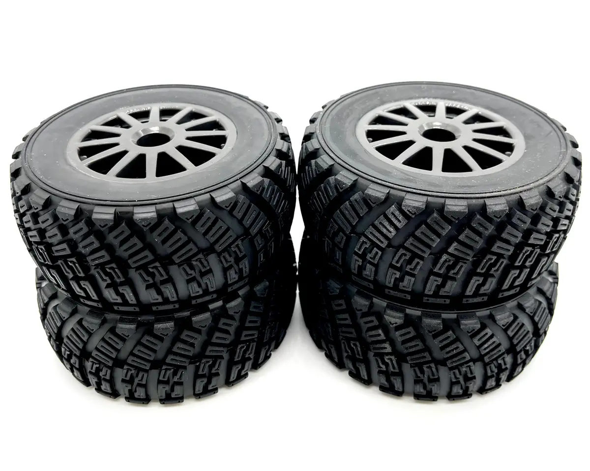 Fiesta 4X4 Bl-2S Tires & Wheels (4) Gravel Pattern, Black Wheels Traxxas 74154-4 1