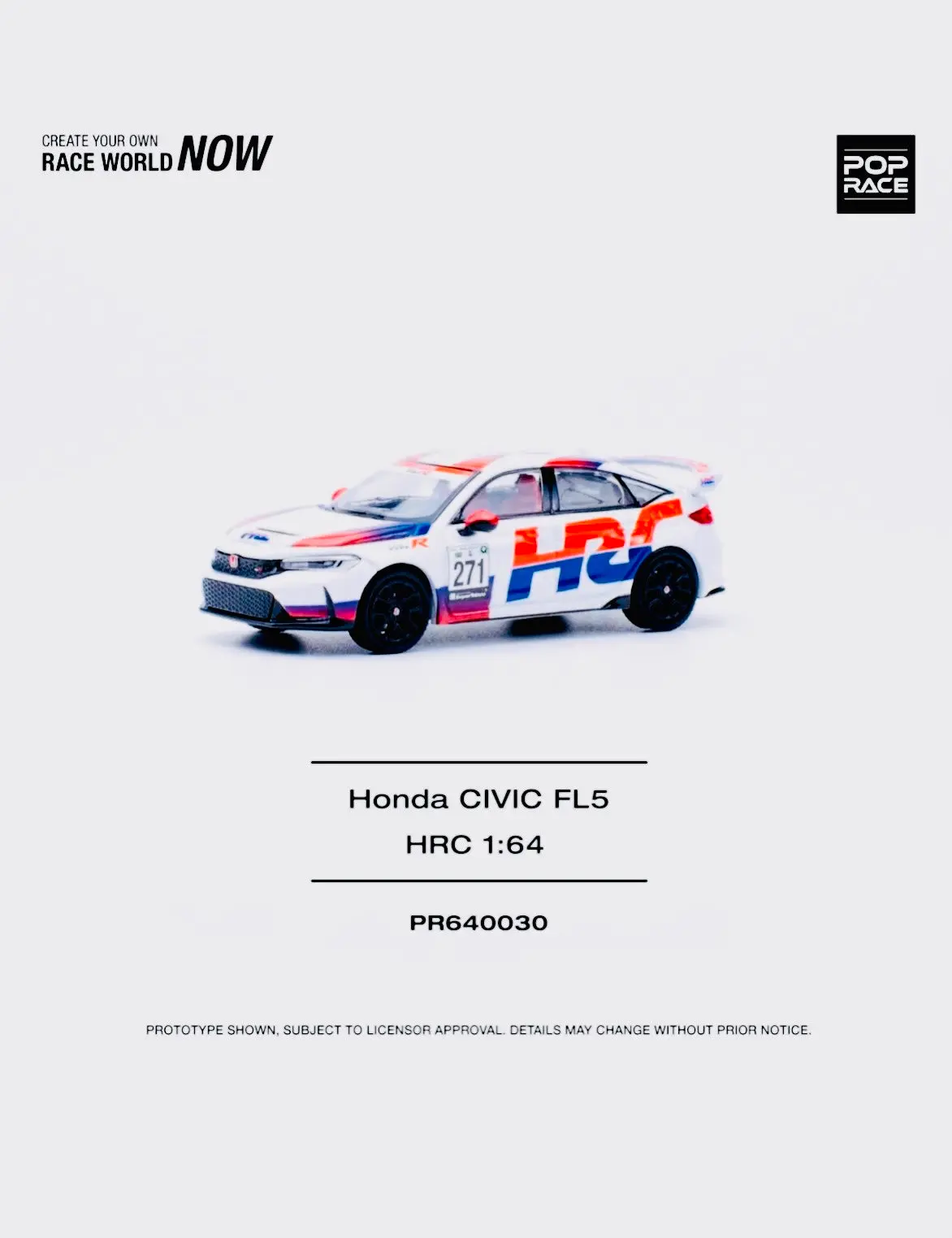 Pop Race Factory Sealed Honda Civic Type R Fl5 Hrc White #030 1