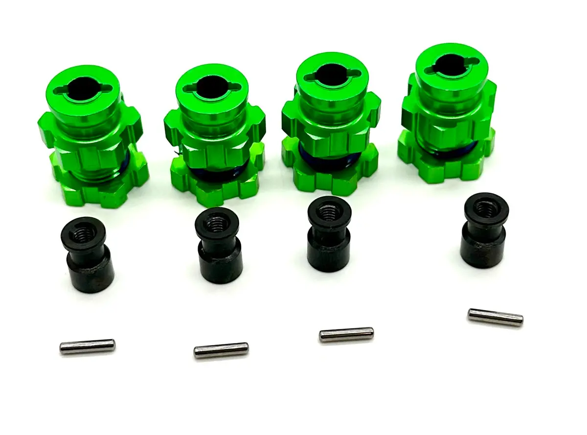 Jato 4X4 Vxl 17Mm Wheel Hubs Hexes, Axle Barrels, Pins Nuts Green Traxxas 90386-4 1