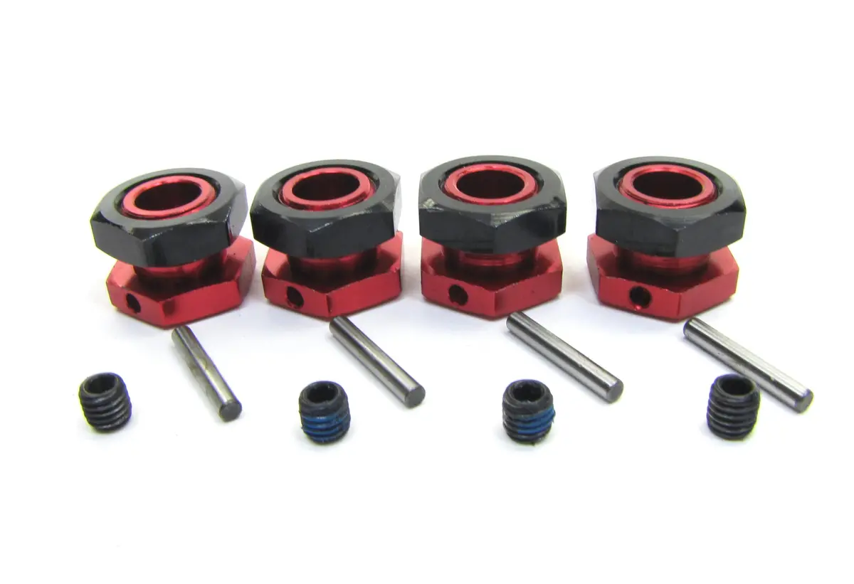 Arrma Typhon 6S V5 Blx - 17Mm Hex Hubs (16.5Mm Adaptors Wheel Red Nuts Ara8606v5 1