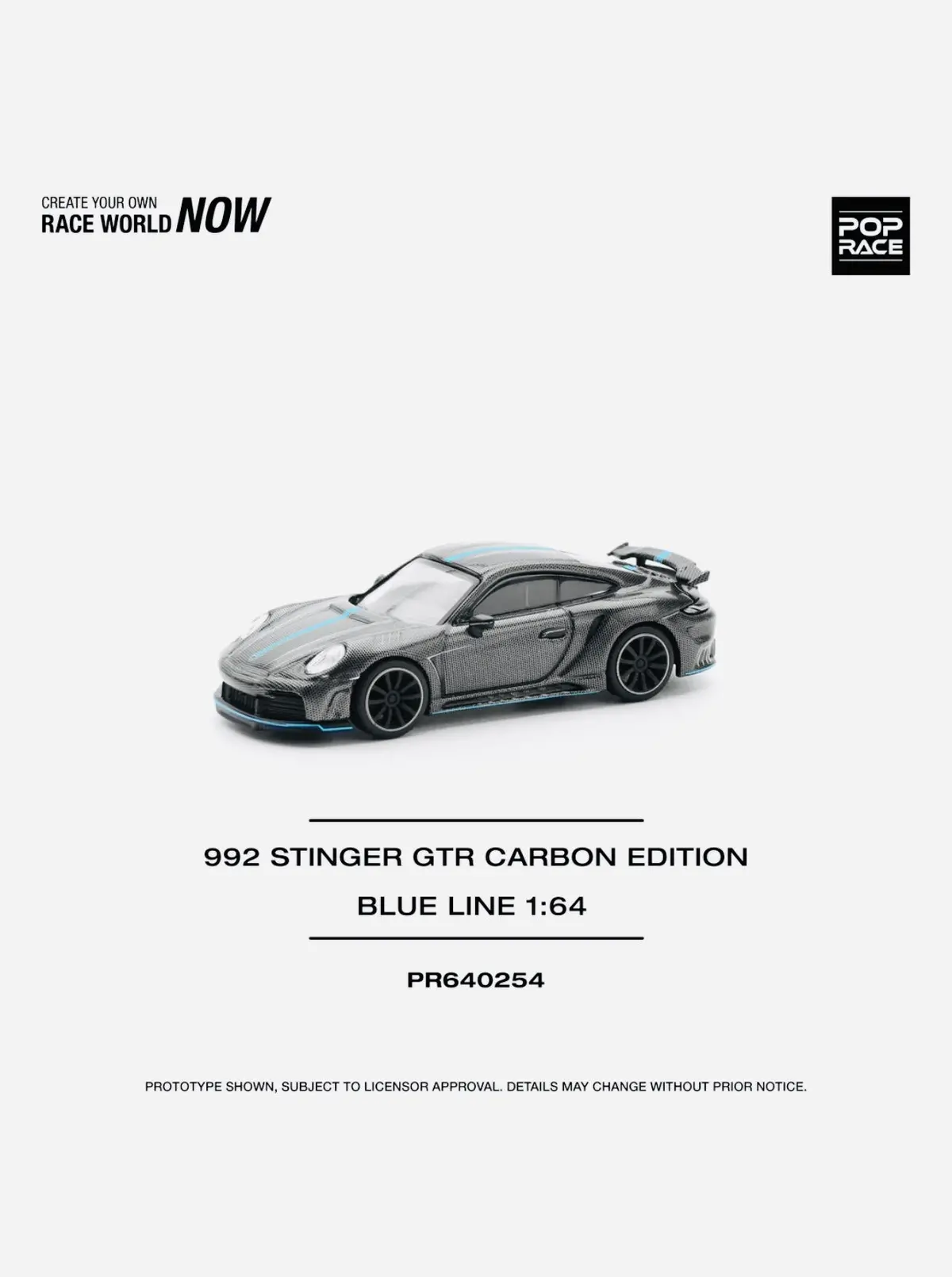Pop Race Factory Sealed Stinger Gtr Carbon Edition W/ Blue Line #254 1