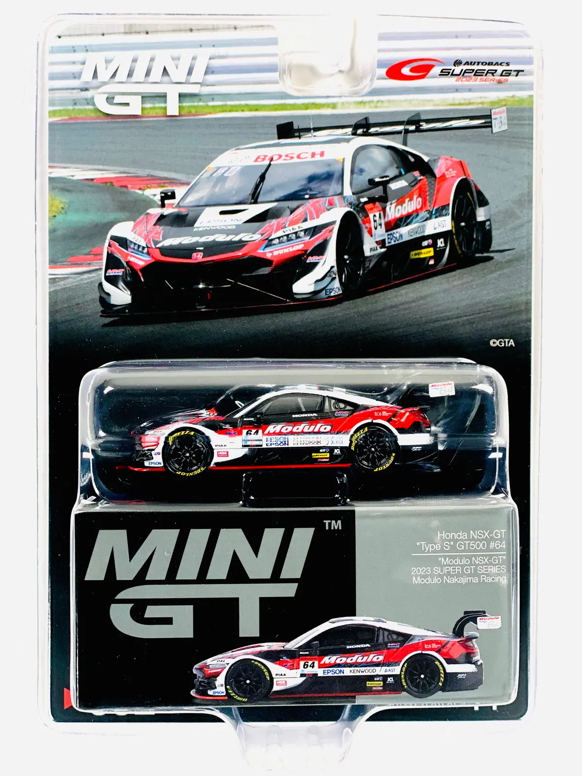Mini Gt Japan Exclusive Honda Nsx-Gt “Type S” Gt500 #64 “Modulo Nsx-Gt” Modulo Nakajima Racing 2023 Super Gt Series #992 - Damaged Blister 1