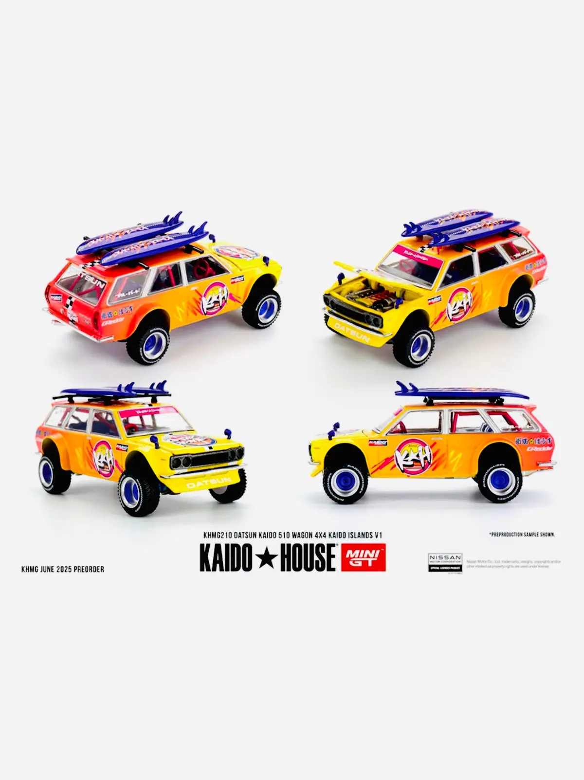 Mini Gt X Kaido House Collab Factory Sealed Datsun Kaido 510 Wagon 4X4 Kaido Islands V1 #210 1