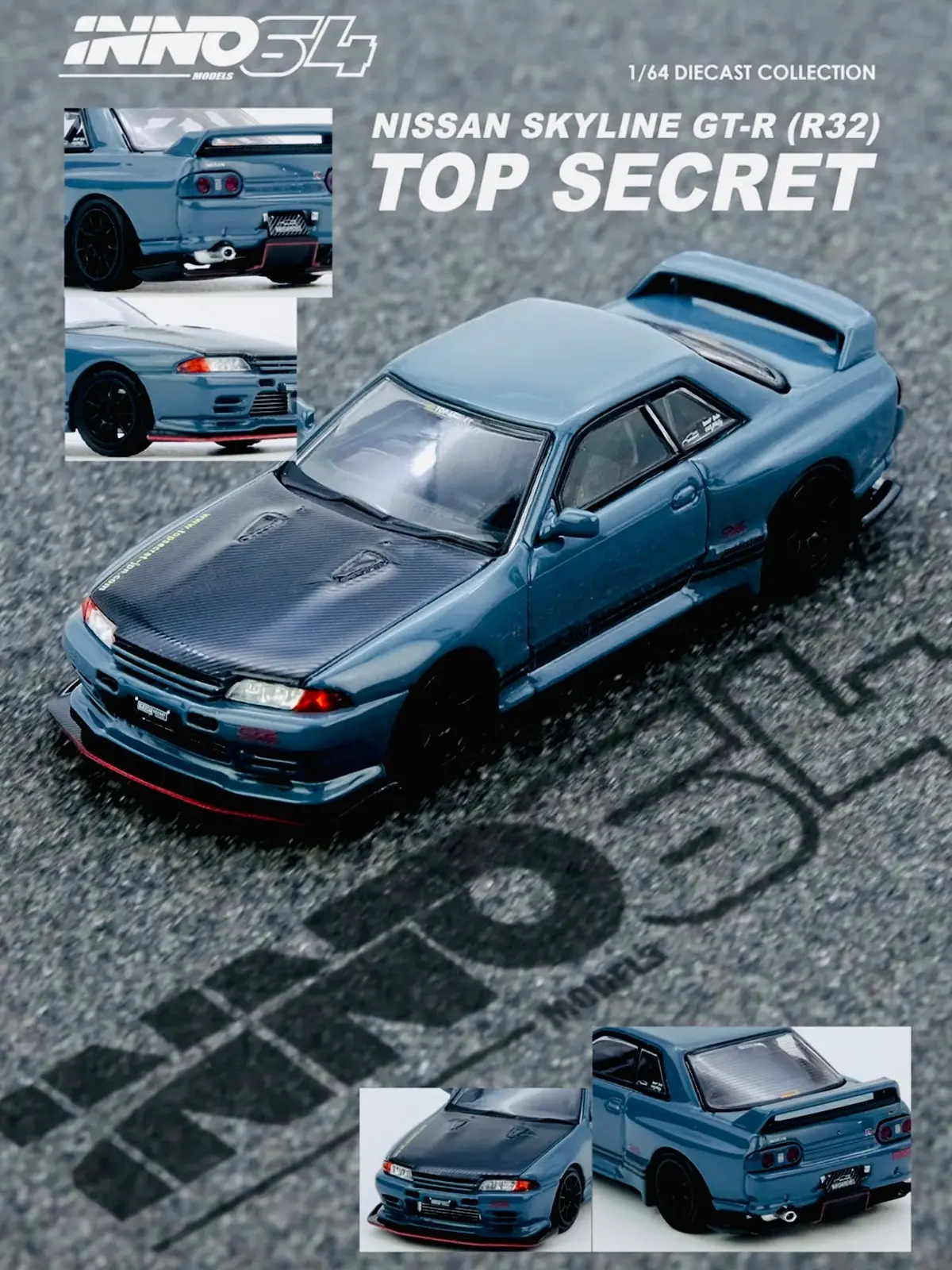 Inno64 Factory Sealed Nissan Top Secret R32 Gt-R Stealth Grey 1