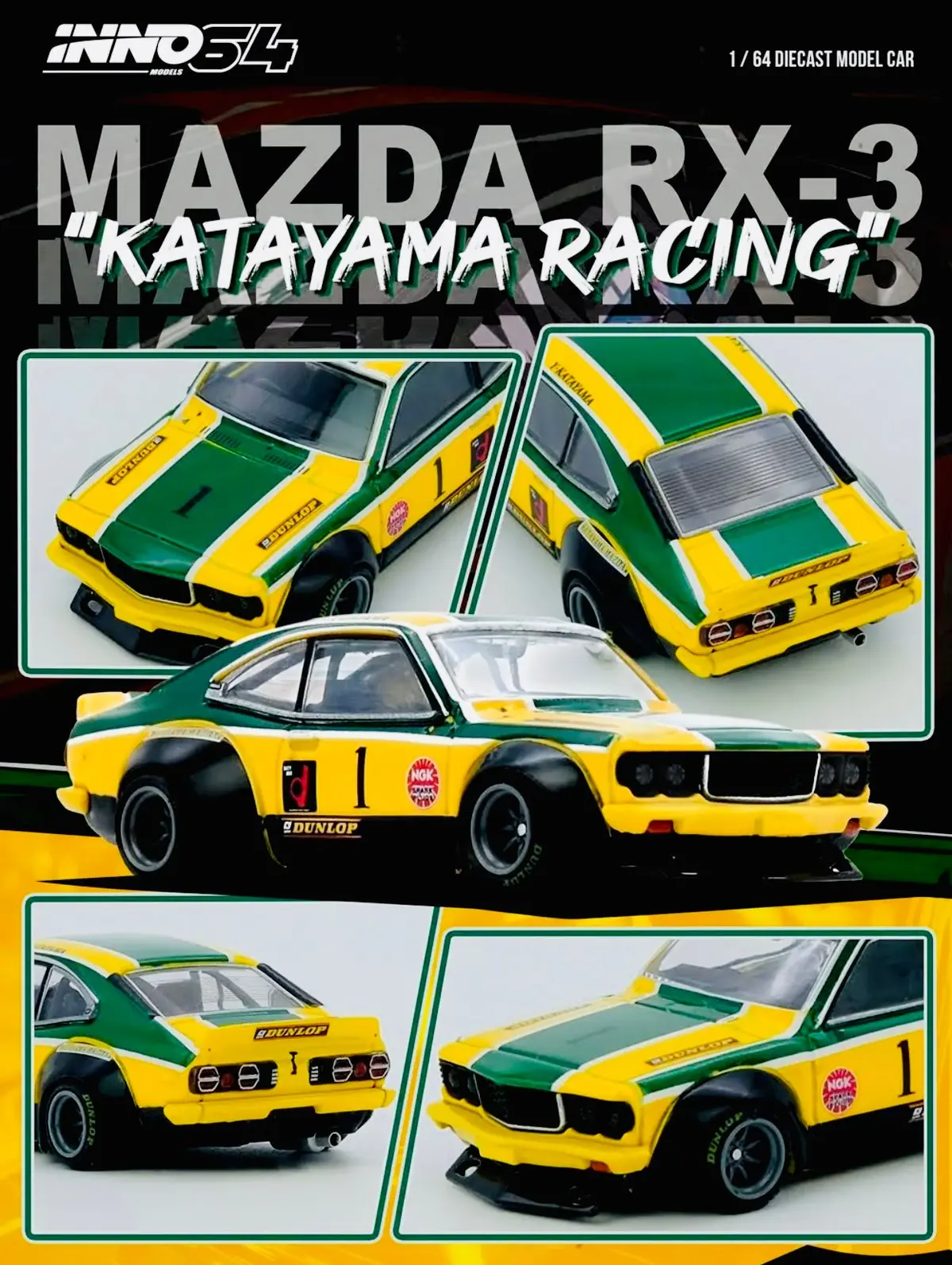 Inno64 Factory Sealed Mazda Savanna Rx3 "Katayama Racing" Livery 1