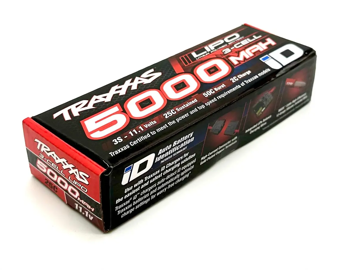 Traxxas 5000Mah 3S 3-Cell Lipo Battery 11.1V 2872 25C E-Revo Brushless Xo-1 E-Maxx Spartan Tra2872x 1