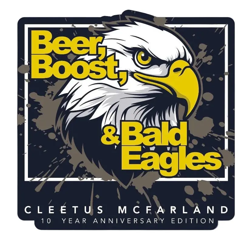 Cleetus 10 Year Beer, Boost, Bald Eagles Stickers 1