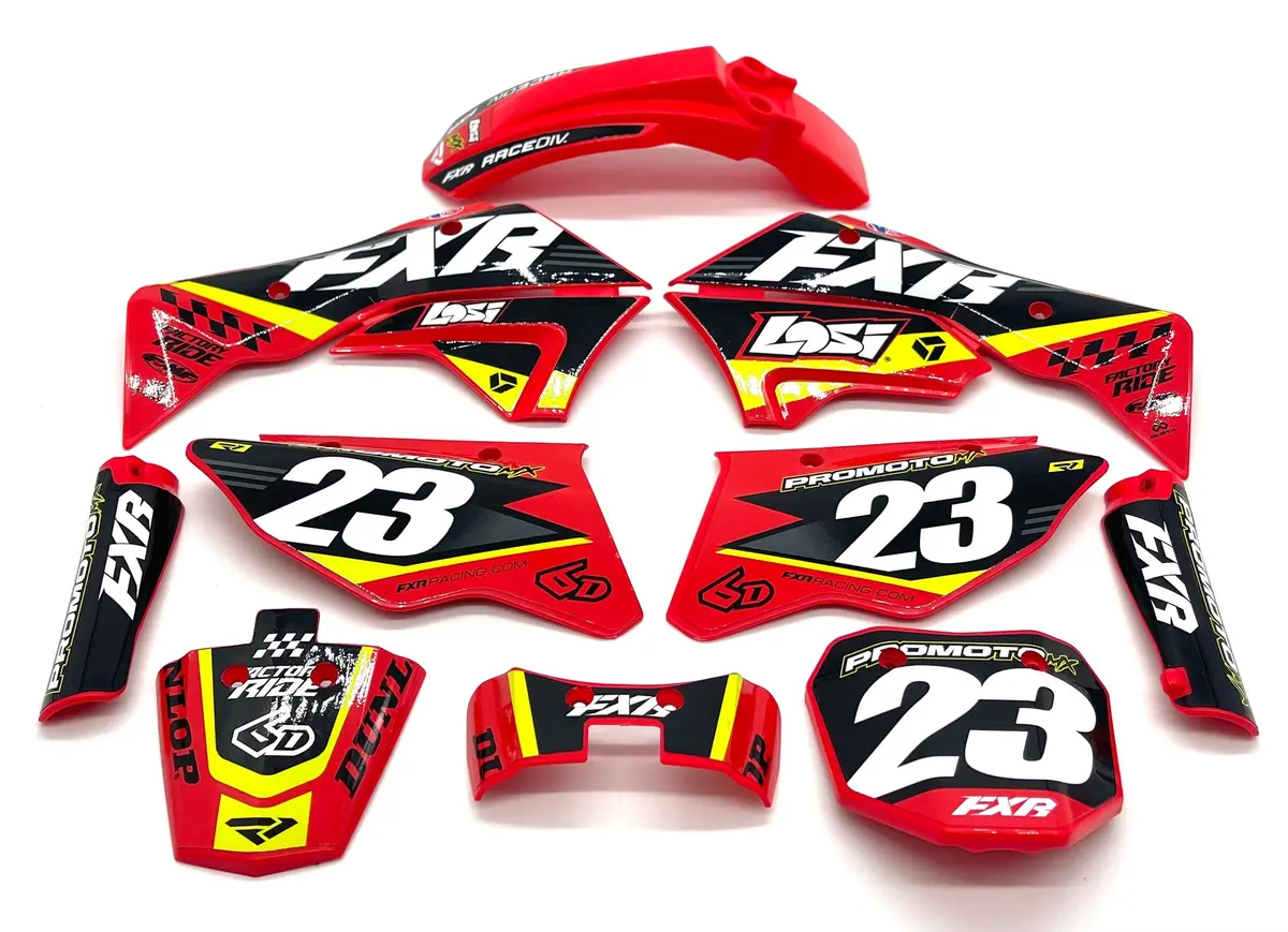 Losi Promoto - Body Plastics Red Wrapped, Fairing Parts Los06000 1