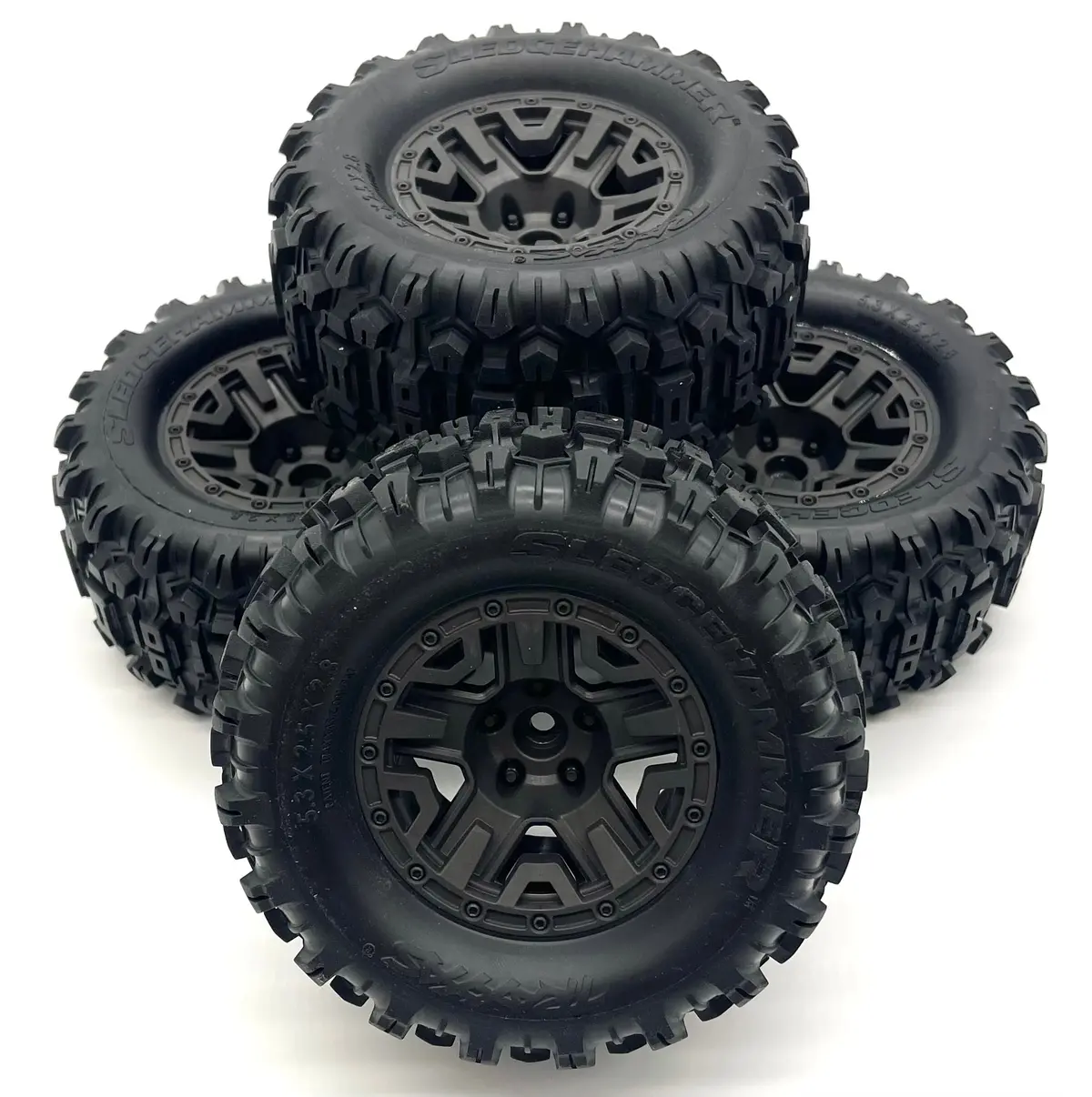 Stampede 4X4 Bl-2S Tires & Wheels (4) Tyres, Sledgehammer, Gray Traxxas 67154-4 1