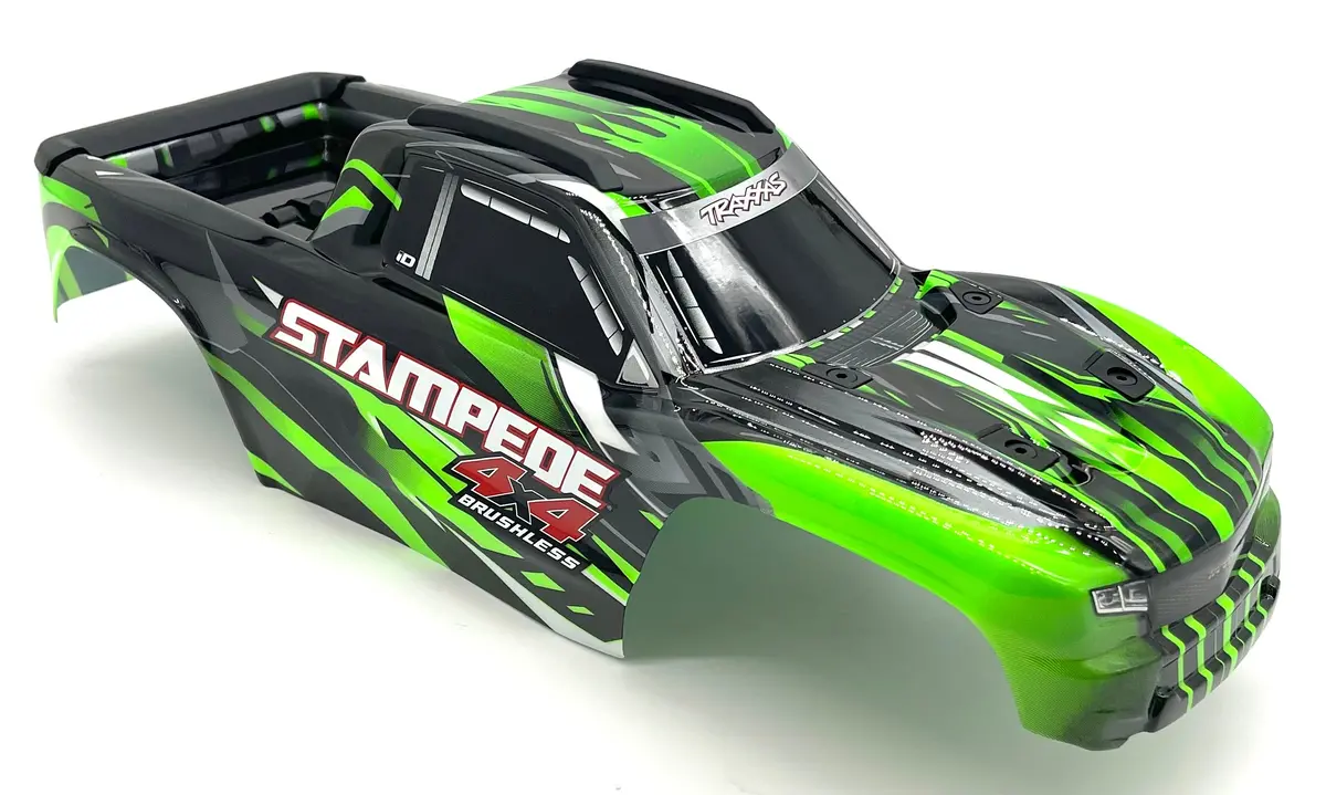 Stampede 4X4 Bl-2S Body Shell (Green) W/Rollbar And Mounts Traxxas 67154-4 1