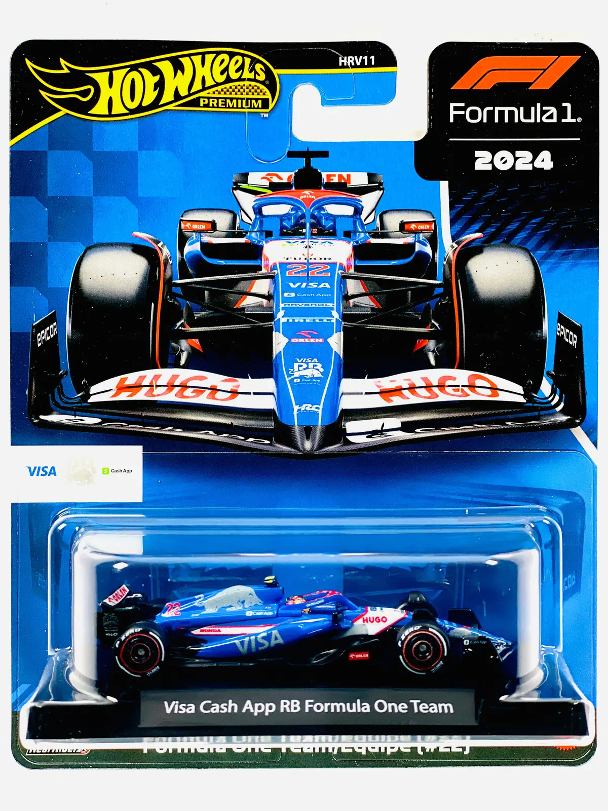 Hot Wheels 2025 Formula 1 Race Team Yuki Tsunoda F1 Visa Cash App Rb Formula One Team #22 - Damaged Card 1