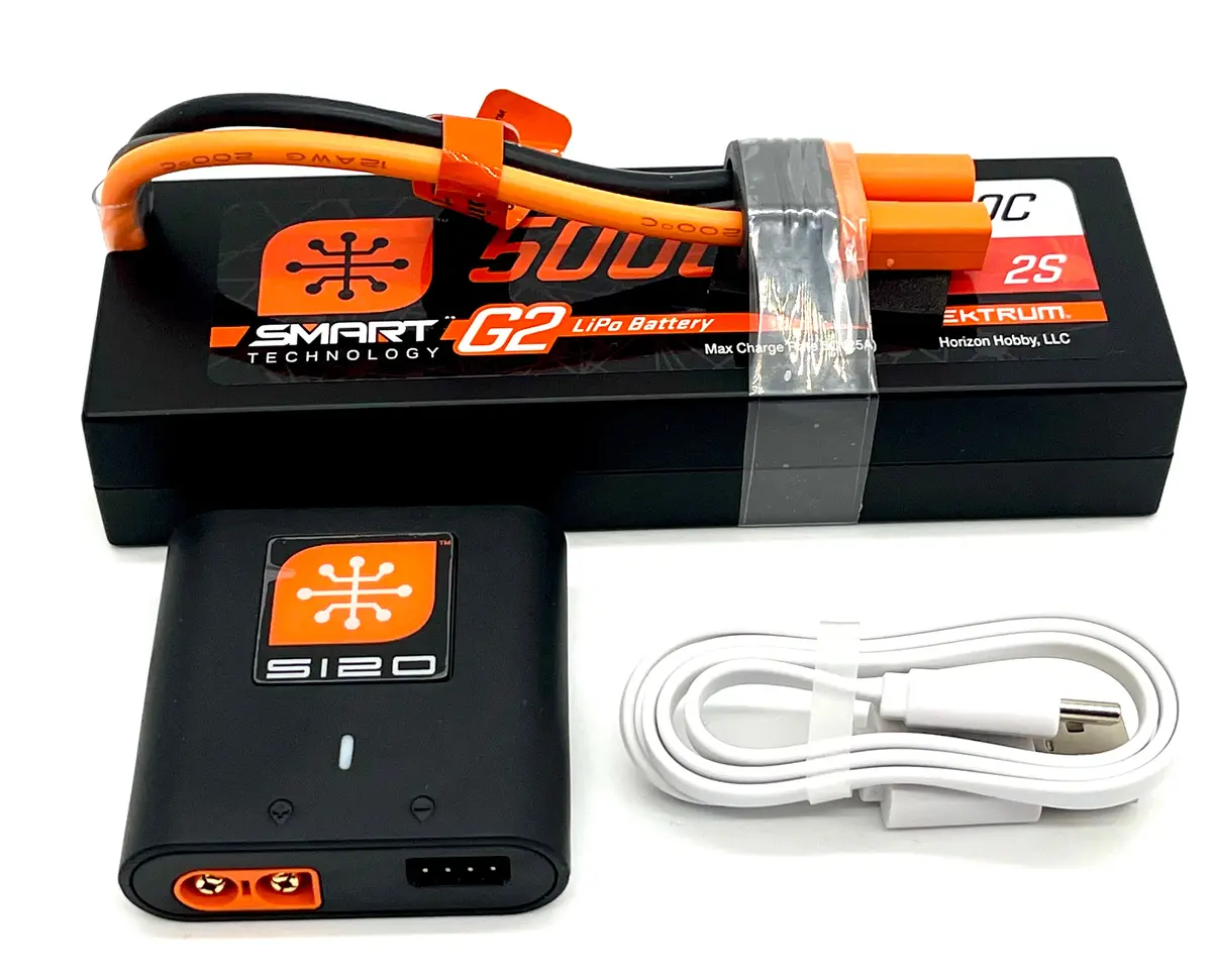 Losi Promoto - Battery 7.4V 2S Lipo G2 50C & Charger (S120) Los06000 1