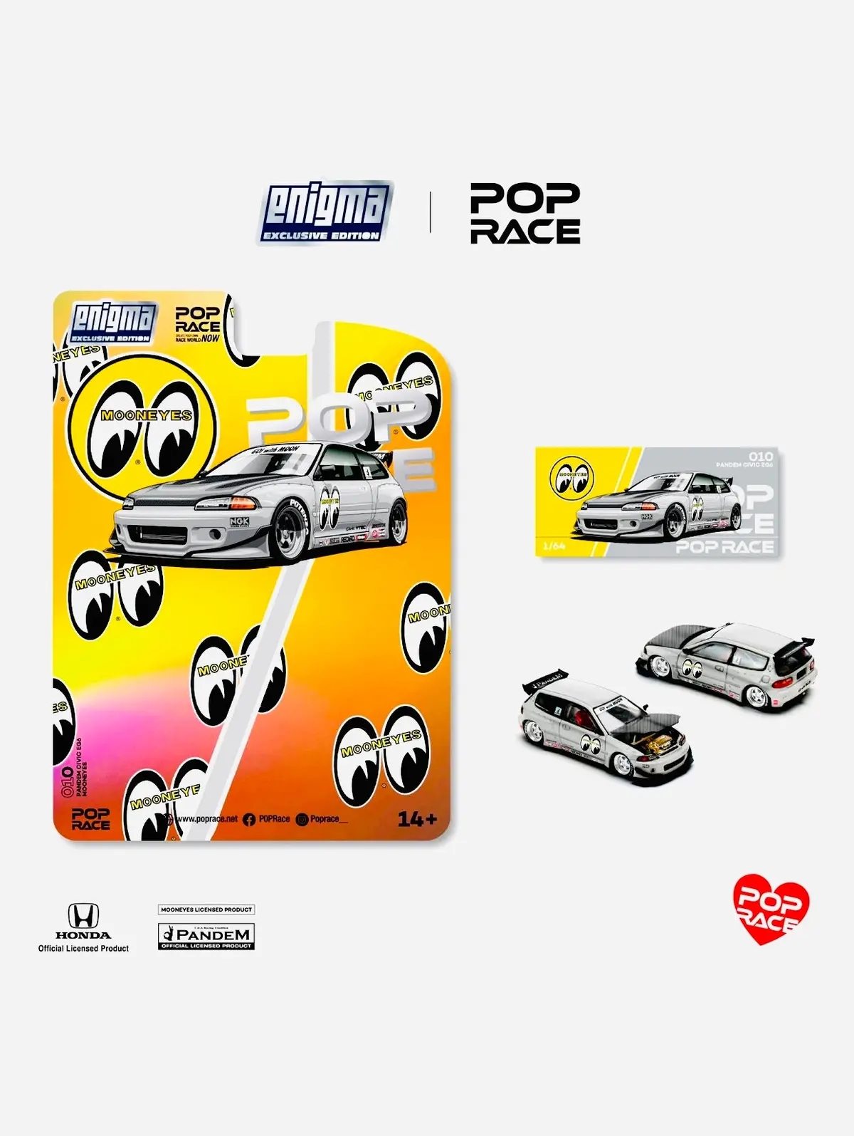 Pop Race Enigma Exclusive Mooneyes Pandem Civic Eg6 V1.5 #010 Chase 1
