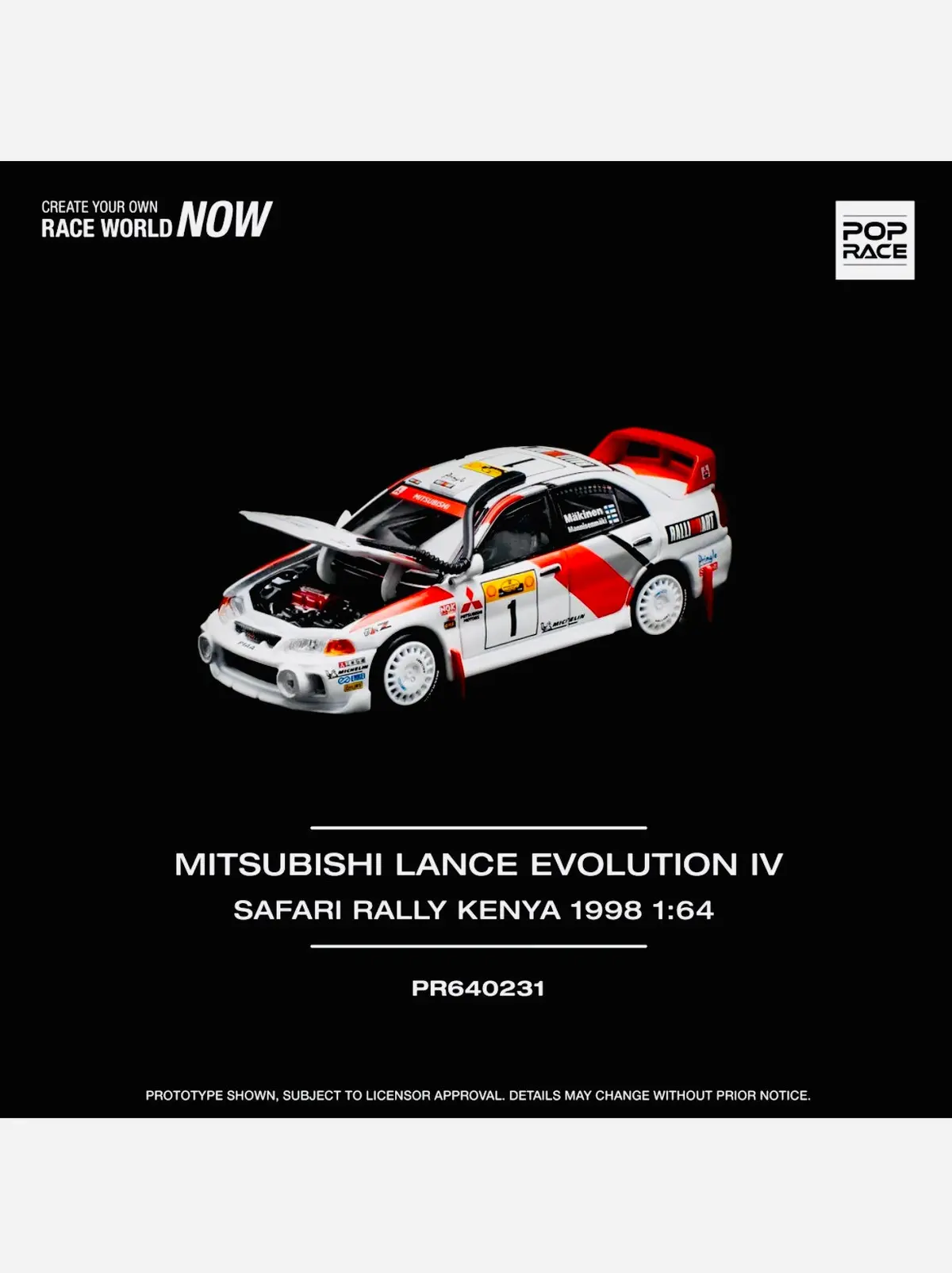 Pop Race Factory Sealed Mitsubishi Lance Evolution Iv Safari Rally Kenya #231 1